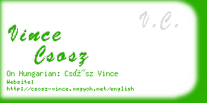 vince csosz business card